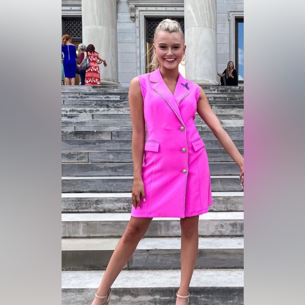 Forever Unique Barbie pink blazer dress.